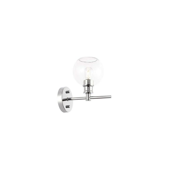 Living District Collier 1 light Chrome and Clear glass Wall sconce