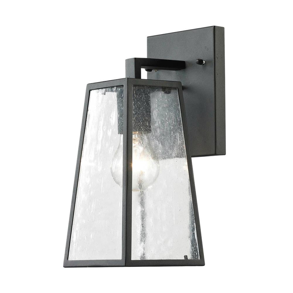 Matte Black Steel and Glass Dimmable Outdoor Wall Lantern