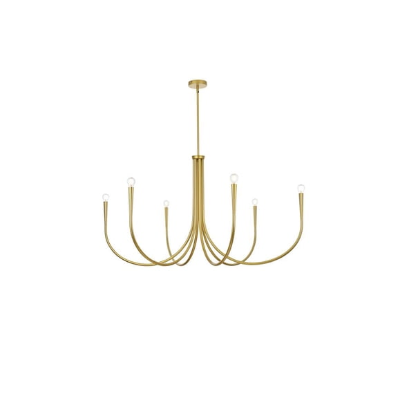 Living District Layne 50 inch chandelier in Brass