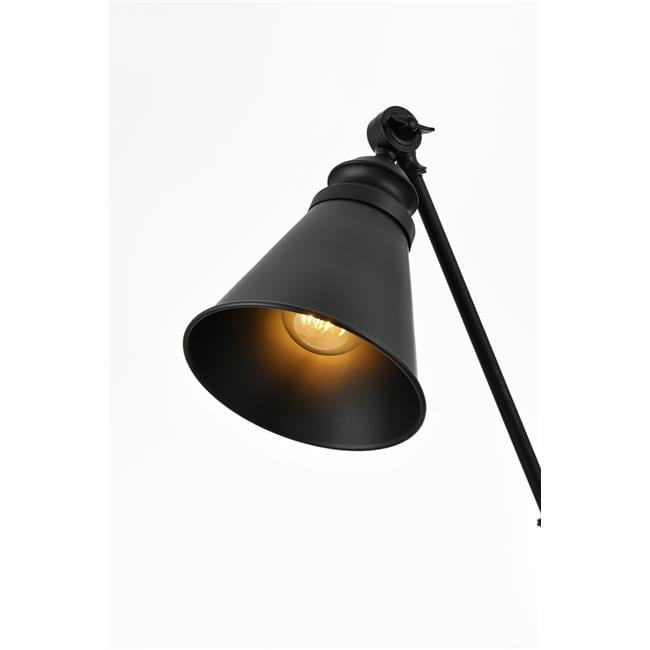 Black Iron Adjustable Swing Arm Wall Sconce with Dimmable Light