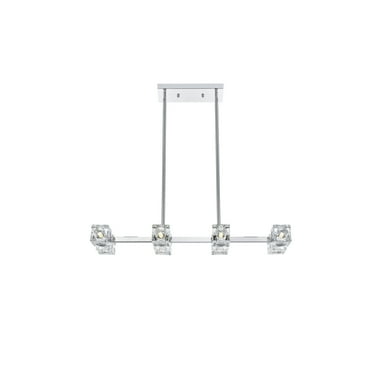 Living District Lyra 8-Light Metal & Glass Pendant Light in Black/Clear