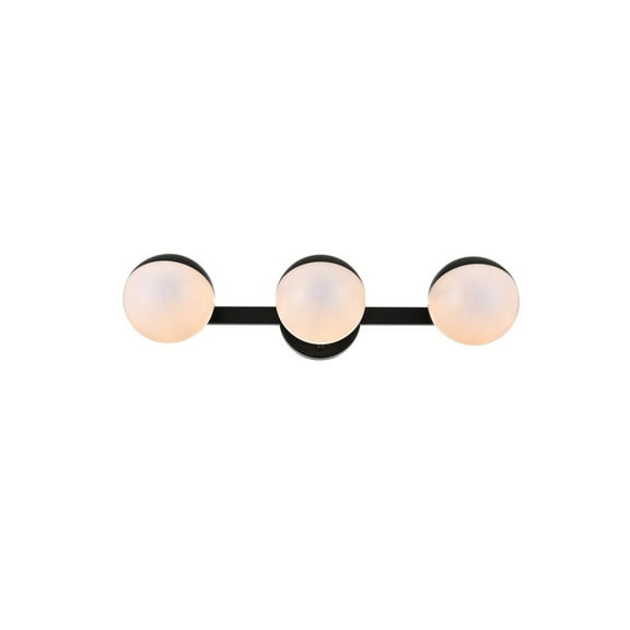 Living District Majesty 3 Light Black And Frosted White Bath Sconce