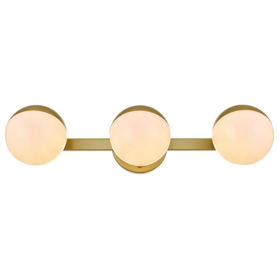 Living District Majesty 3 Light Brass And Frosted White Bath Sconce