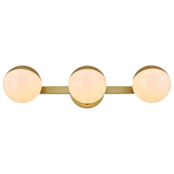 Living District Majesty 3 Light Brass And Frosted White Bath Sconce