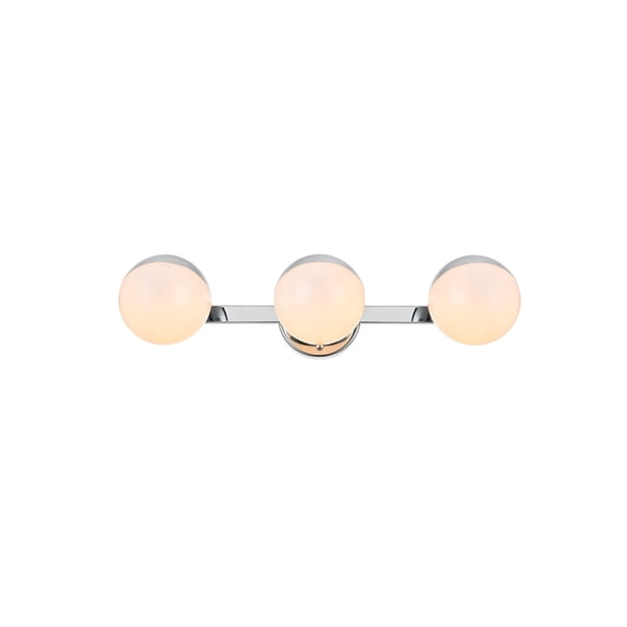Living District Majesty 3-Light Metal Bath Sconce in Chrome/Frosted White