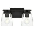 thumbnail image 1 of Living District Merrick 2 Light Black And Clear Bath Sconce, 1 of 6