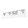 thumbnail image 1 of Living District Merrick 4-Light Iron & Glass Bath Sconce in Chrome/Clear, 1 of 6