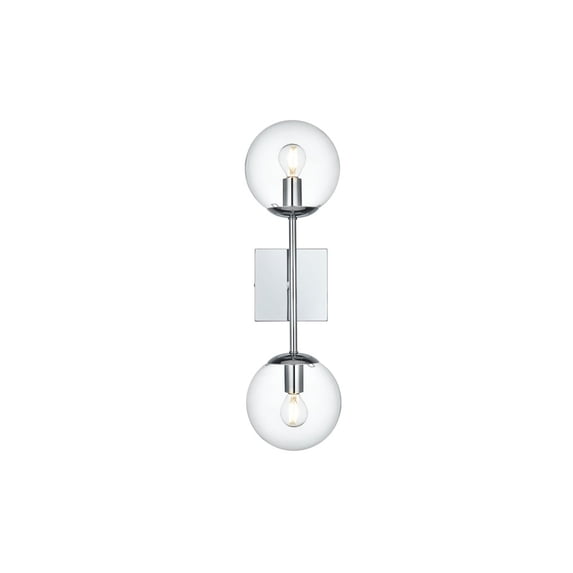 Living District Neri 6 Inch Wall Sconce Clear Shade in Chrome