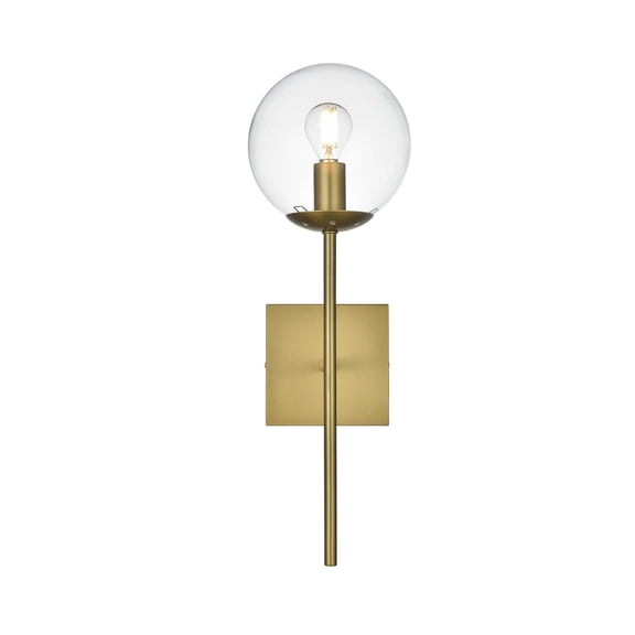 Living District Neri 6" Wall Sconce Clear Shade In Satin Gold