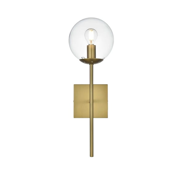 Living District Neri 6" Wall Sconce Clear Shade In Satin Gold