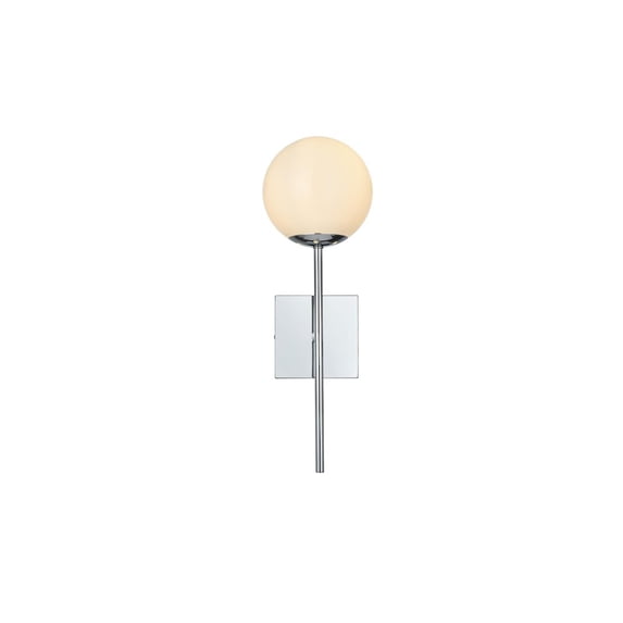 Living District Neri 6 Inch Wall Sconce White Shade in Chrome