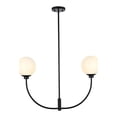 thumbnail image 1 of Living District Nyomi 19" 2-Light Metal/Glass Chandelier in Black/White, 1 of 8