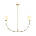 thumbnail image 1 of Living District Nyomi 24" 2-Light Metal/Glass Chandelier in Brass/White, 1 of 7