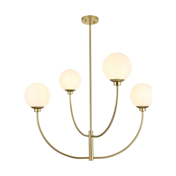 Living District Nyomi 36 Inch Chandelier In Brass