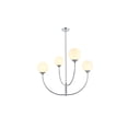 thumbnail image 1 of Living District Nyomi 36" 4-Light Metal/Glass Chandelier in Chrome/White, 1 of 8