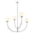 thumbnail image 1 of Living District Nyomi 42" 4-Light Metal/Glass Chandelier in Chrome/White, 1 of 8