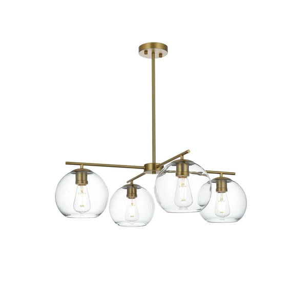 Living District Opus 30.5" Pendant Clear Shade In Satin Gold