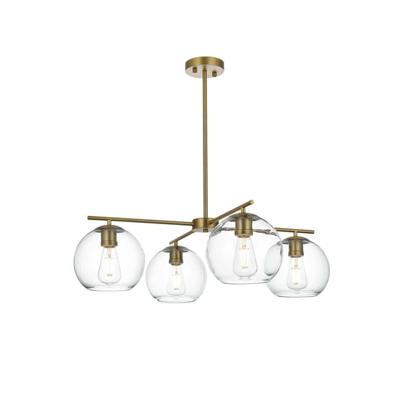 Living District Opus 30.5" Pendant Clear Shade In Satin Gold