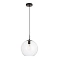 thumbnail image 1 of Living District Placido 1-Light Transitional Metal Pendant - Black & Clear, 1 of 3