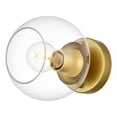 thumbnail image 1 of Living District Rogelio 1-Light Iron & Glass Bath Sconce in Brass/Clear, 1 of 5