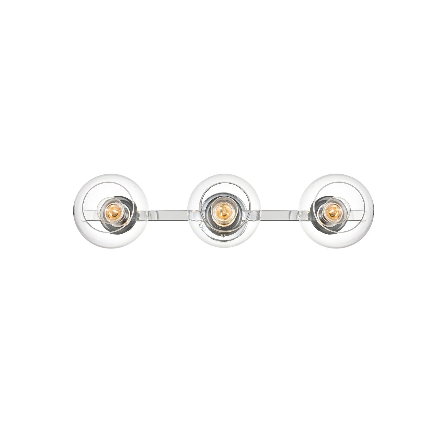 Chrome and Clear Glass 3-Light Dimmable Bath Sconce
