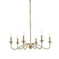 thumbnail image 1 of Living District Rohan 30" 6-Light Transitional Metal Chandelier in Satin Gold, 1 of 7