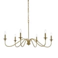 thumbnail image 1 of Living District Rohan 42" 6-Light Transitional Metal Chandelier in Satin Gold, 1 of 7
