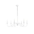 thumbnail image 1 of Living District Rohan 42" 6-Light Transitional Metal Chandelier in White, 1 of 3