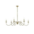 thumbnail image 1 of Living District Rohan 48" 6-Light Transitional Metal Chandelier in Satin Gold, 1 of 9