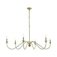 thumbnail image 1 of Living District Rohan 54" 6-Light Transitional Metal Chandelier in Satin Gold, 1 of 8