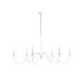 thumbnail image 1 of Living District Rohan 54" 6-Light Transitional Metal Chandelier in White, 1 of 9