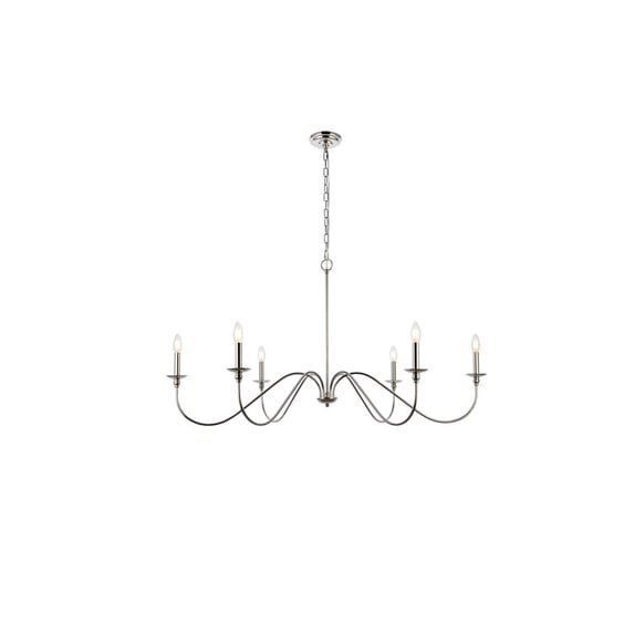 Living District Rohan 6-Light Polished Nickel Chandelier