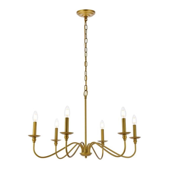 Rohan 30 inch chandelier in brass