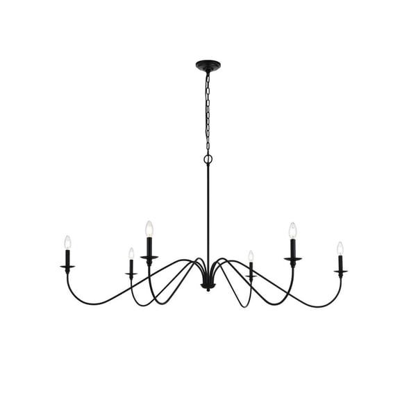 Living District Rohan 60 inch chandelier in Matte Black