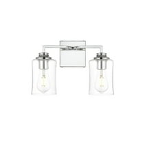 Living District Ronnie 2 light Chrome and Clear Bath Sconce