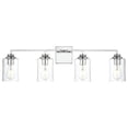 thumbnail image 1 of Living District Ronnie 4-Light Iron & Glass Bath Sconce in Chrome/Clear, 1 of 6