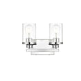 thumbnail image 1 of Living District Saanvi 2-Light Iron & Glass Bath Sconce in Chrome/Clear, 1 of 5