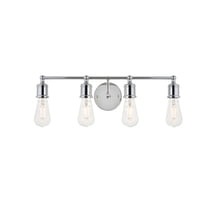 Living District Serif 4-Light Mid-Century Metal Wall Sconce in Chrome