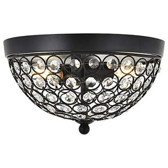 Living District Taye 2 Light Matte Black Flush Mount