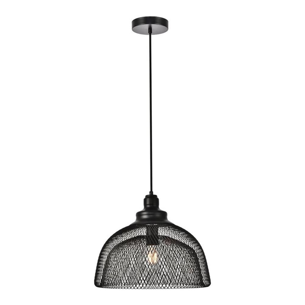 Warren Black Iron Dome Pendant Light with Adjustable Height