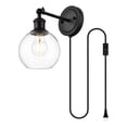 thumbnail image 1 of Living District Wesson 1-Light Metal Plug-in Wall Sconce in Black/Clear, 1 of 5