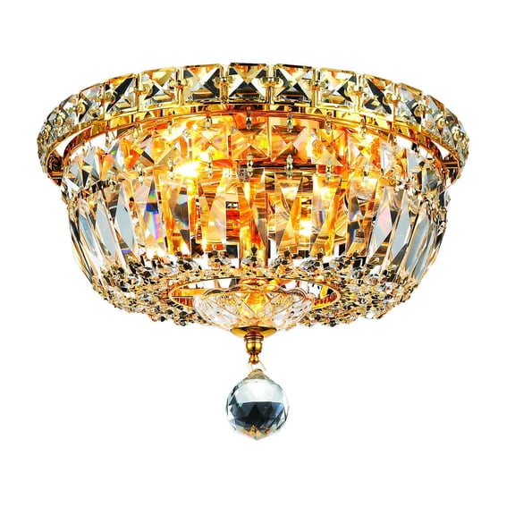 Wiley Collection Flush Mount D10in H8in Lt:4 Gold Finish