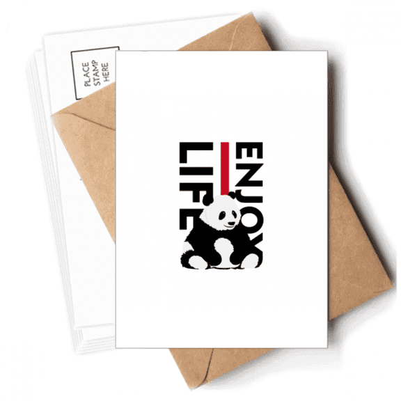 Living Enjoying Panda Animals Postcards Envelopes Blank Note Cards Mailing