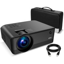 Living Enrichment Mini Projector, 1080P HD Supported Portable Video Projector, 7000 Lumen 50,000 Hours Led Lamp, 200'' Projection Display, Compatible with HDMI VGA USB DVD for Home Entertainment