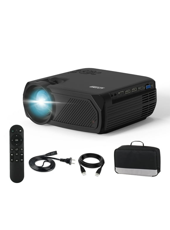Living Enrichment Mini Projector with Bluetooth, Upgraded 1080P HD Supported Portable Movie Projector 9500L, Portable Projector with Carry Bag, Compatible with HDMI VGA USB for Home Outdoor Movies