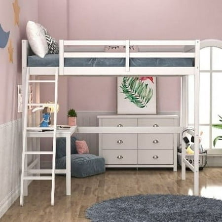 Alexis Wood Arch Twin Jr. Loft Bed with Desk