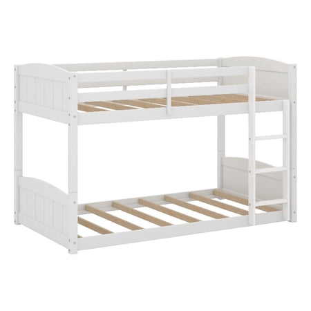 Living Essentials by Hillsdale Alexis Wood Arch Twin Over Twin Floor Bunk Bed, White