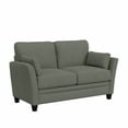 thumbnail image 1 of Hillsdale Furniture Grant River Upholstered Loveseat with 2 Pillows, Stone, 1 of 15