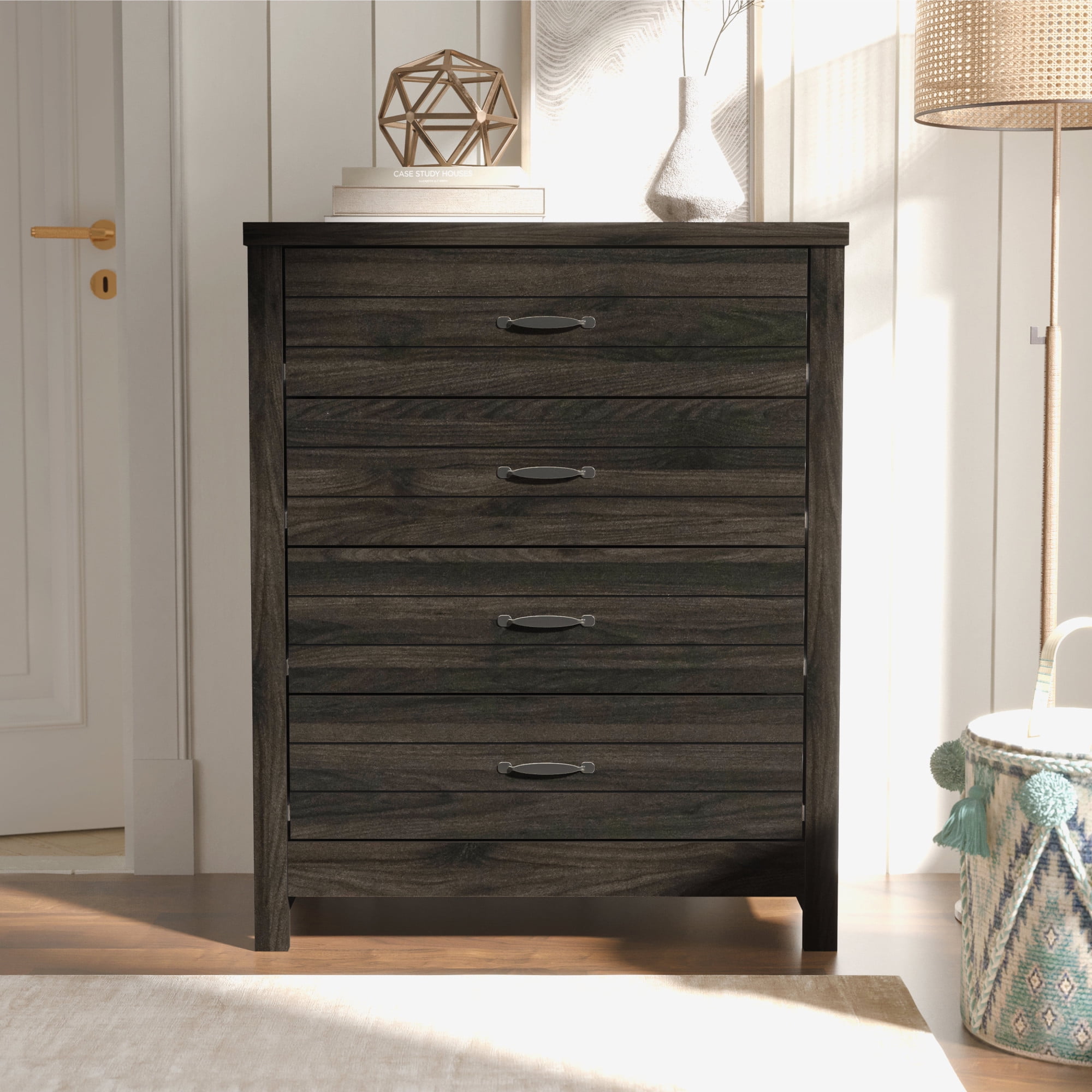 Lancaster Wood 4 Drawer Dresser, Espresso, by Hillsdale Living ...