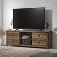 thumbnail image 1 of Living Essentials by Hillsdale Prestwick Gaming Ready Wood 70 inch TV Stand with 2 Doors and Shelves, Knotty Oak, 1 of 21